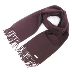 ストール マフラー カシミヤ100％ フリンジ イタリア製 紫 パープル