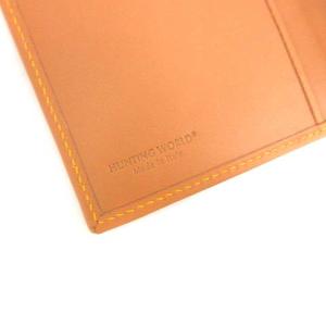 HUNTING WORLD 長財布 二つ折り 小銭入れ レザー 紺 ネイビー ブラウン