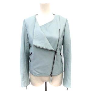 18SS ラムレザーライダースジャケット ライトブルー