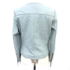 GRACE CONTINENTAL 18SS ラムレザーライダースジャケット ライトブルー