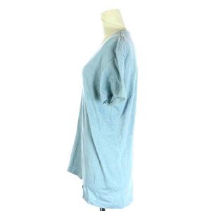 AURALEE 半袖VネックコットンTシャツ 1 ライトブルー