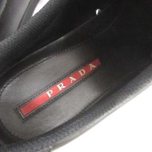 PRADA SPORT スニーカー シューズ レザー 8 27.5cm 黒 ブラック