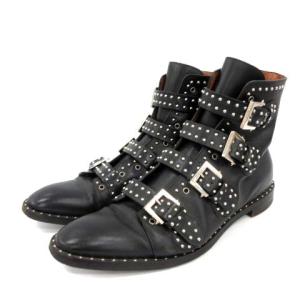 GIVENCHY LINE 4BUCKLES BOOTS ショートブーツ スタッズ レザー ブラック