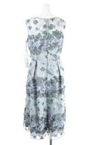 GRACE CONTINENTAL 20SS ワンピース ノースリーブ ロング 刺繍 総レース タグ付き 36 S グレー マルチカラー