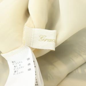 Grace Class 19AW ワンピース ひざ丈 ノースリーブ リボン 総柄 36 S ベージュ 黒 ブラック