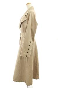 ELIN 19AW ビックカラー トレンチコート ロング ミドル丈 ベルト付き 38 M ベージュ
