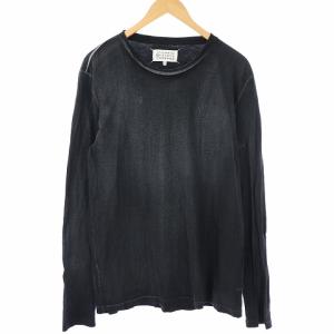 Martin Margiela 10 14AW Tシャツ カットソー ロンT ヴィンテージ加工 52 XL 黒 ブラック シルバー