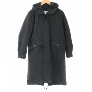 16SS モッズコート ミリタリーコート 中綿コート ロング フーデッド ライナー付 比翼 1 S 黒 ブラック