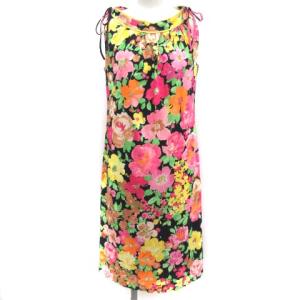 FASHION ワンピース  ノースリーブ ひざ丈 花柄 36 S マルチカラー