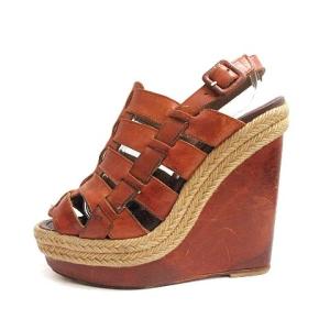 Christian Louboutin アンクルストラップグラディエーターサンダル 22.0cm ブラウン