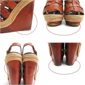 Christian Louboutin アンクルストラップグラディエーターサンダル 22.0cm ブラウン