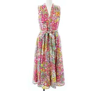 フローラルドットバーンアウトドレス FLORAL DOTS BURNOUT DRESS ワンピース ロング Vネック ノースリーブ