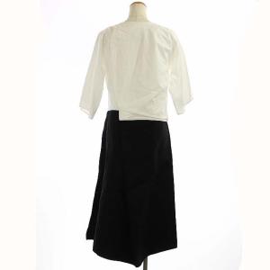 JIL SANDER ワンピース ロング アシンメトリー 34 XS 黒 白 