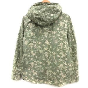 REMI RELIEF ジャケット マウンテンパーカー ジップアップ パーム柄 総柄 リネン混 S 緑 グリーン