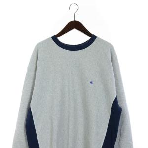 Champion REVERSE WEAVEトレーナー クルーネック ロゴ スウェット 長袖 L ライトグレー 紺 ネイビー