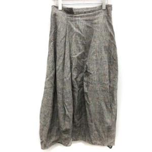 19SS ロングスカート グレンチェック M 黒