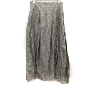 ENFOLD 19SS ロングスカート グレンチェック M 黒