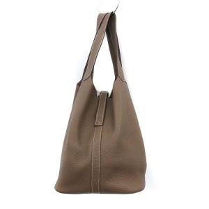 ピコタンロックGM トリヨンクレマンス シルバー金具 トートバッグ レザー グレージュ □O刻印