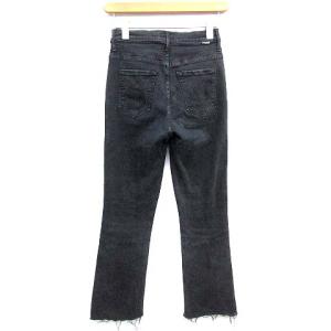 MOTHER 2020年 FADED INSIDER CROP デニムパンツ スキニー ダメージ加工 カットオフ クロップド 25 ウォッシュブラック