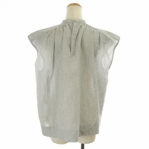Drawer 20SS ブラウス シャツ ノースリーブ リネン 麻 タック ギャザー 36 S グレー