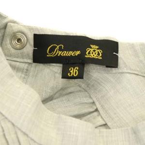 Drawer 20SS ブラウス シャツ ノースリーブ リネン 麻 タック ギャザー 36 S グレー