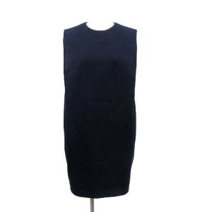 ノースリーブワンピース ひざ丈 36 S ネイビー