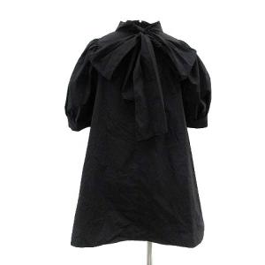 CELFORD 20SS バックリボン ボリューム トップス ブラウス 五分袖 38 M 黒 ブラック