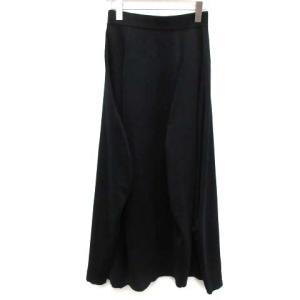 21SS ハイゲージコットン コクーンフレアスカート ロング 38 M 黒