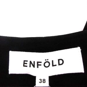 ENFOLD 20AW ダブルサテン ST タック ジョガーパンツ プリーツ 38 M 黒 ブラック
