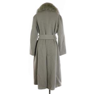 GRACE CONTINENTAL コート ロング フォックスファー ベルト 36 S グレージュ