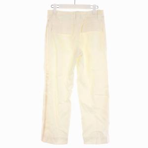 EPOCA パンツ スラックス サイドライン ベルト リネン シルク 40 アイボリー
