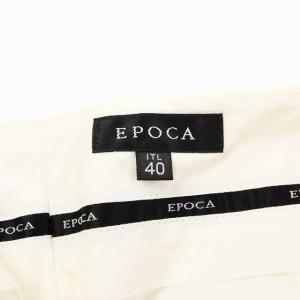EPOCA パンツ スラックス サイドライン ベルト リネン シルク 40 アイボリー