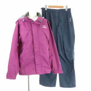 近年モデル レインスーツ セットアップ 上下 パンツ ナイロンジャケット マウンテンパーカー 防水ウェア WL 紫 パープル