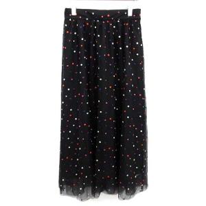 19SS ドットギャザースカート M 黒