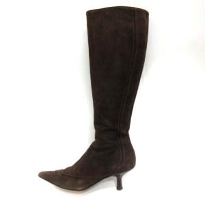 ロングブーツ スエード ココマーク 35.5C 22cm 茶