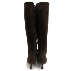 CHANEL ロングブーツ スエード ココマーク 35.5C 22cm 茶