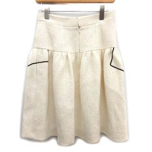 CHANEL 12SS P43555V31690 スカート ツイード ココマーク 38 M ホワイト 