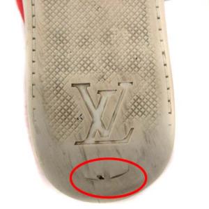 LOUIS VUITTON ハイカットスニーカー レースアップ キャンバス 7 レッド