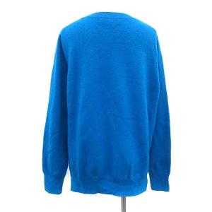 ENFOLD 19AW ミドルウール クルーネックニット セーター 長袖 プルオーバー 38 M 青 ブルー