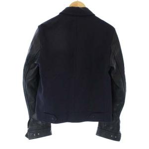 Neil Barrett レザー切替 ジャケット S 紺