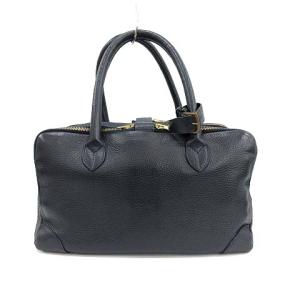 Equipage bag ハンドバッグ ボストンバッグ レザー シボ革 紺 ネイビー