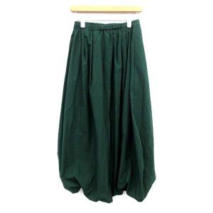 nagonstans 21SS Washed タイプライター バルーン スカート ロング 38 M グリーン 緑