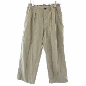 19AW COTTON LINEN PLAIN WEAVE イージーパンツ ボタンフライ S ベージュ