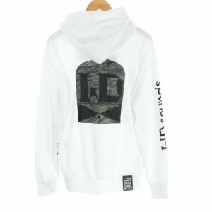 WDsounds PULLOVER PARKA パーカー スウェット 長袖 プルオーバー バックプリント ワッペン M 白