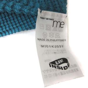 me ISSEY MIYAKE 20SS カットソー タートルネック プリーツ 長袖 青 ブルー ターコイズ