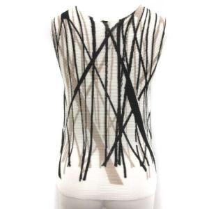 me ISSEY MIYAKE 19SS カットソー プリーツ 総柄 ノースリーブ 黒 ブラック ベージュ