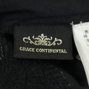 GRACE CONTINENTAL ブラウス シャツ 長袖 ボタニカル刺繍TOP スパンコール 38 M 紺 ネイビー タグ付き