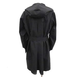 Norwegian Rain RIVE GAUCHE HOMME ポリエステル フーデッドコート ロング フード付き アウター S 黒 ブラック