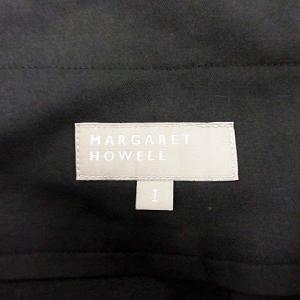 MARGARET HOWELL リひざ丈ネンフレアスカート 1 ブラック
