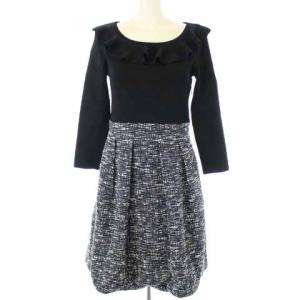 ひざ丈ニットワンピース ブラック